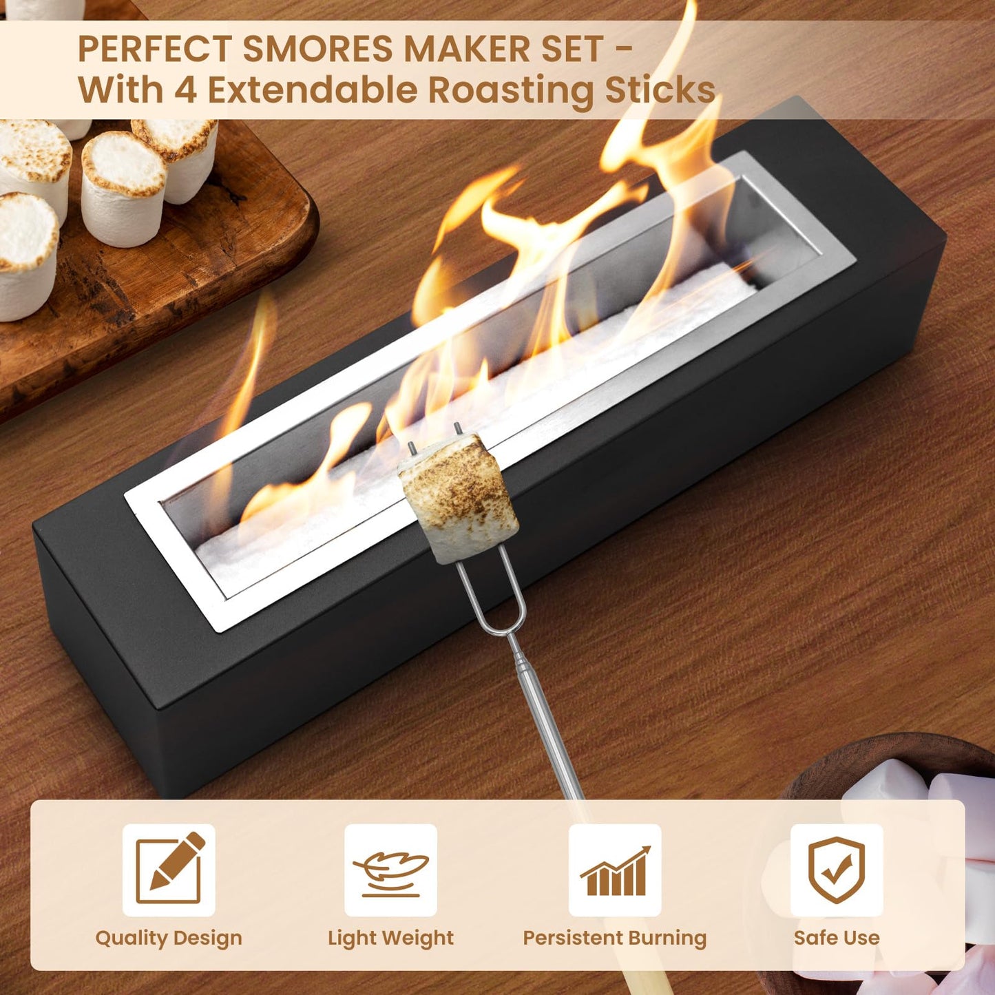 KORNIFUL Tabletop Fire Pit - S’mores Maker Kit