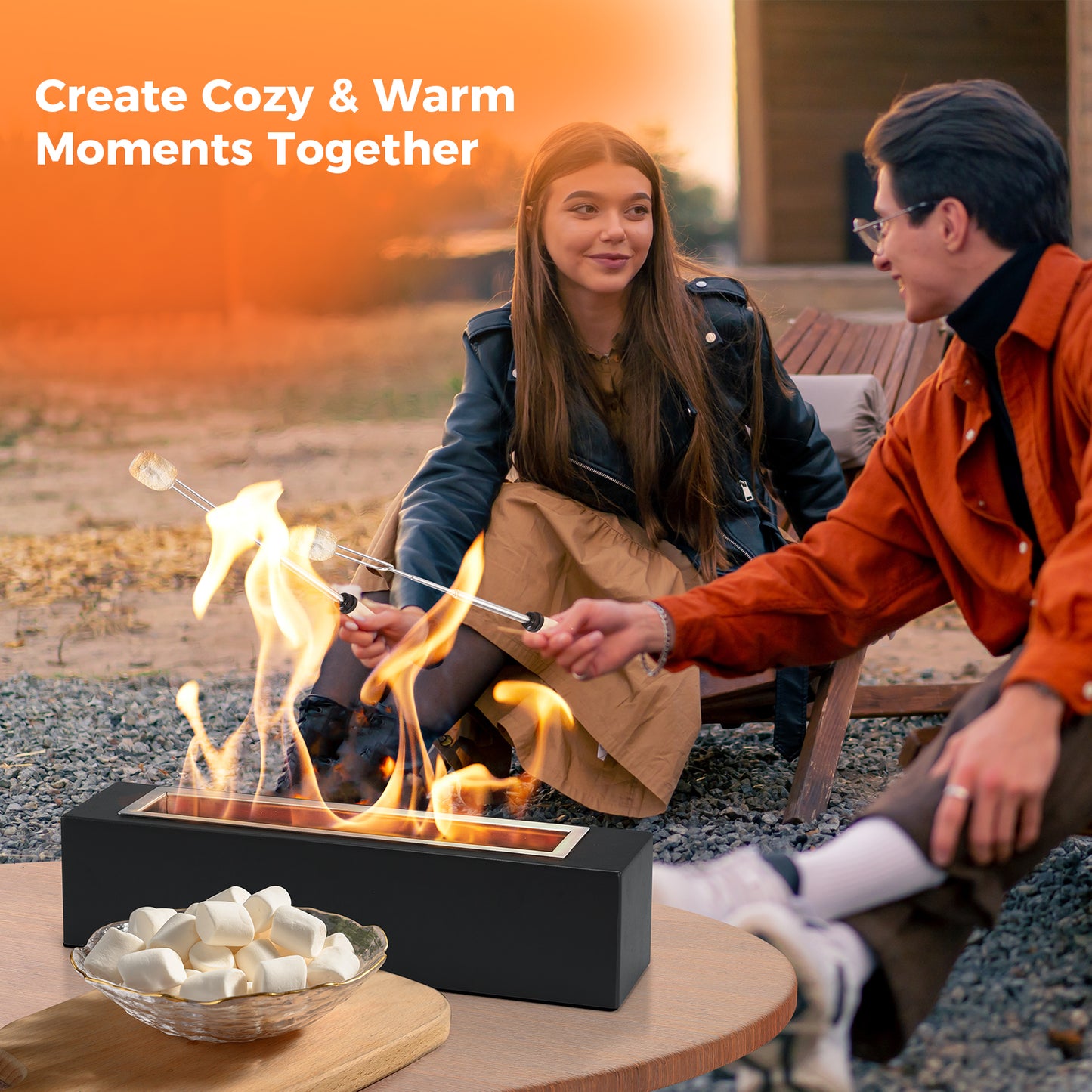 KORNIFUL Tabletop Fire Pit - Premium Gift Set for Christmas