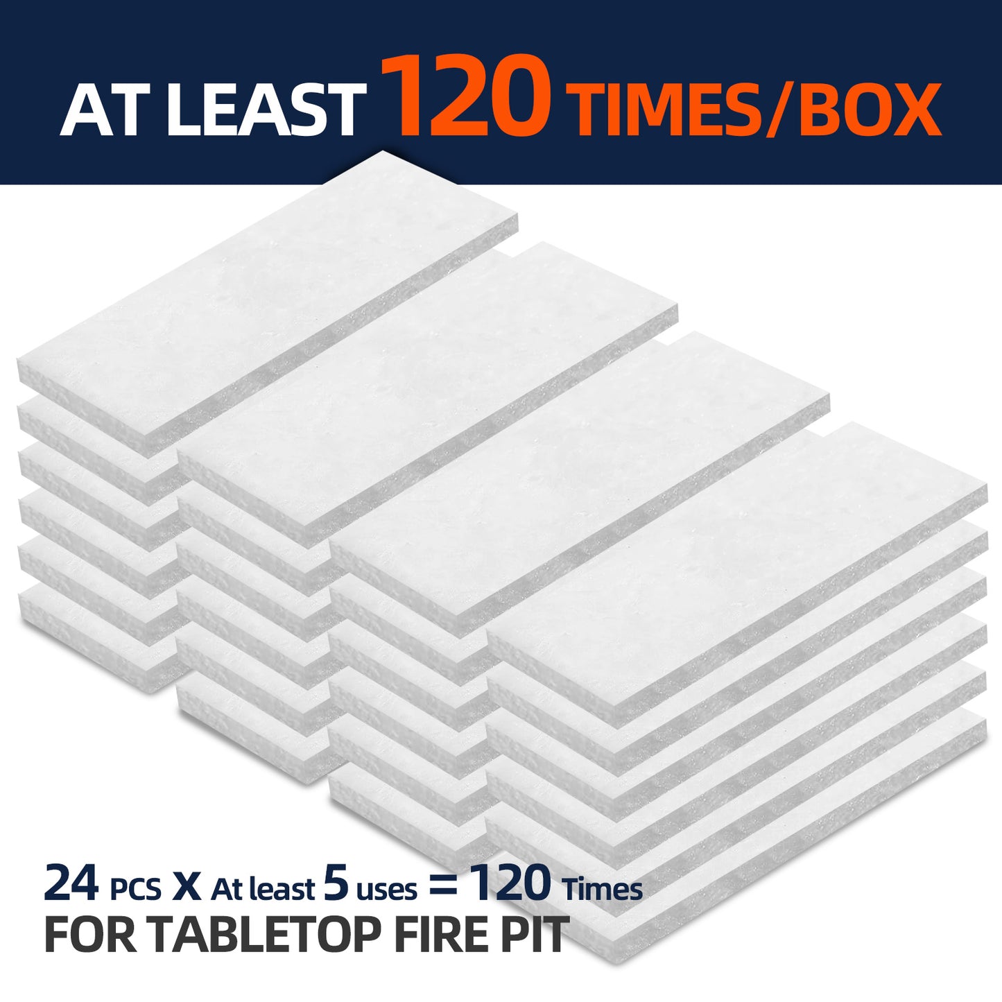 24 Pack Tabletop Fire Pit Ceramic Wool Wick