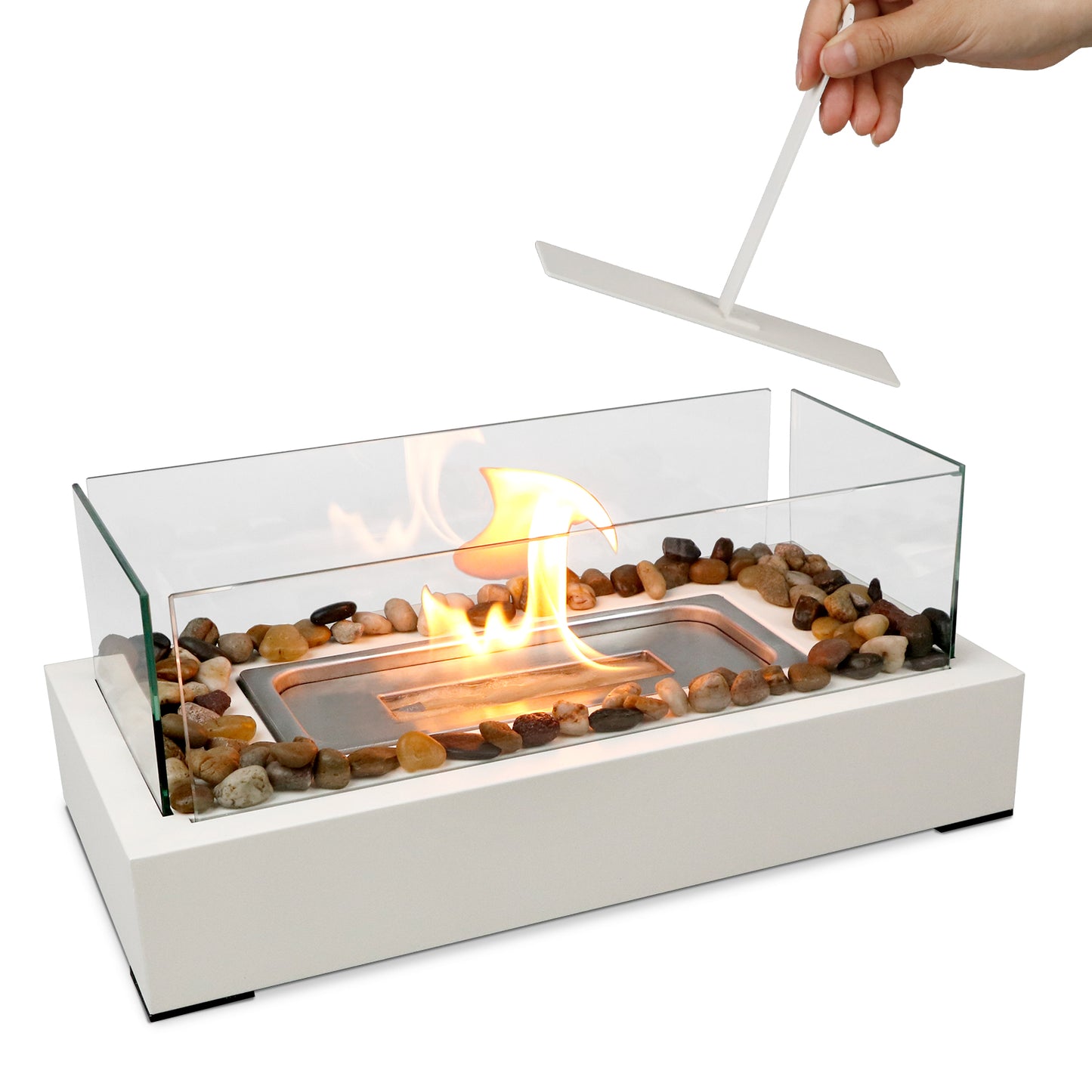 Tabletop Fire Pit with 4-Glass windshields
