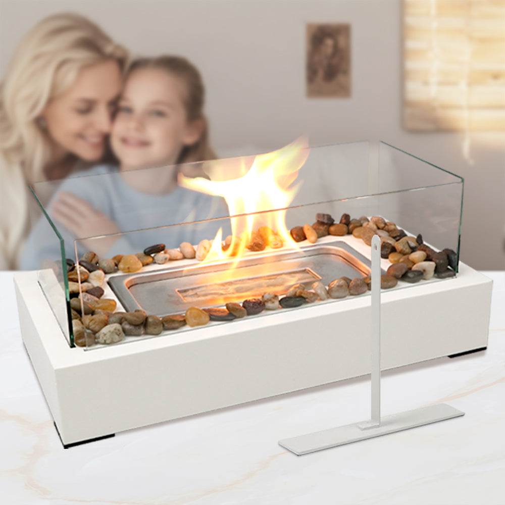 Tabletop Fire Pit with 4-Glass windshields