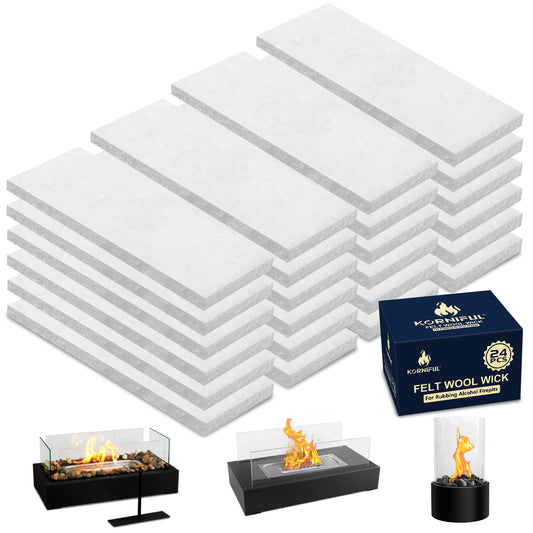 24 Pack Tabletop Fire Pit Ceramic Wool Wick