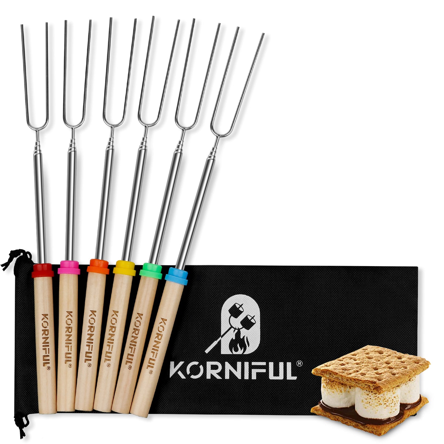 6 pack Smores Sticks for Fire Pit