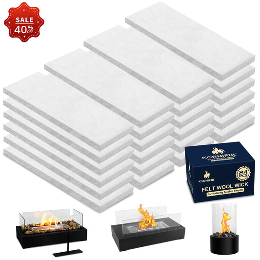 24 Pack Tabletop Fire Pit Ceramic Wool Wick