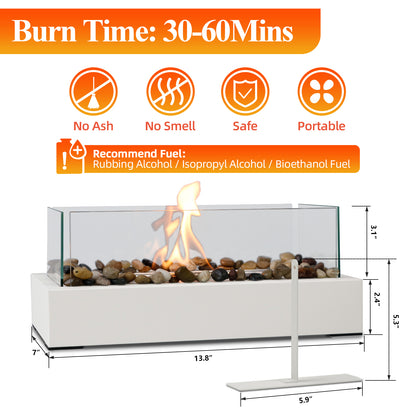 Tabletop Fire Pit with 4-Glass windshields