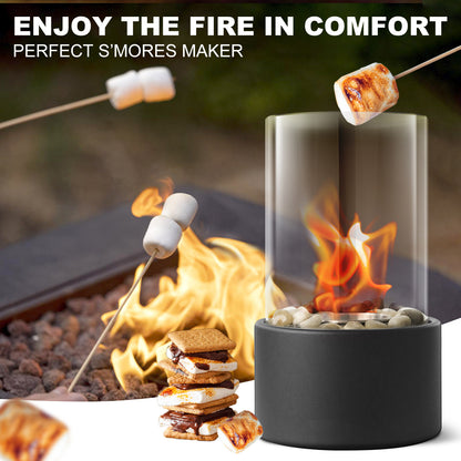 Portable Tabletop Fire Pit with Windproof Glass