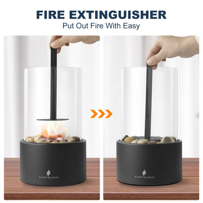 Portable Tabletop Fire Pit with Windproof Glass