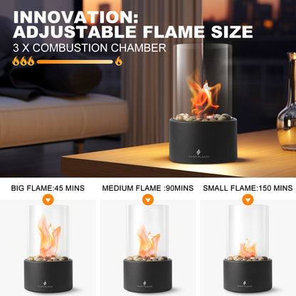 Portable Tabletop Fire Pit with Windproof Glass