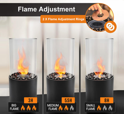 Large Standing fire Pit with Decorated Stones